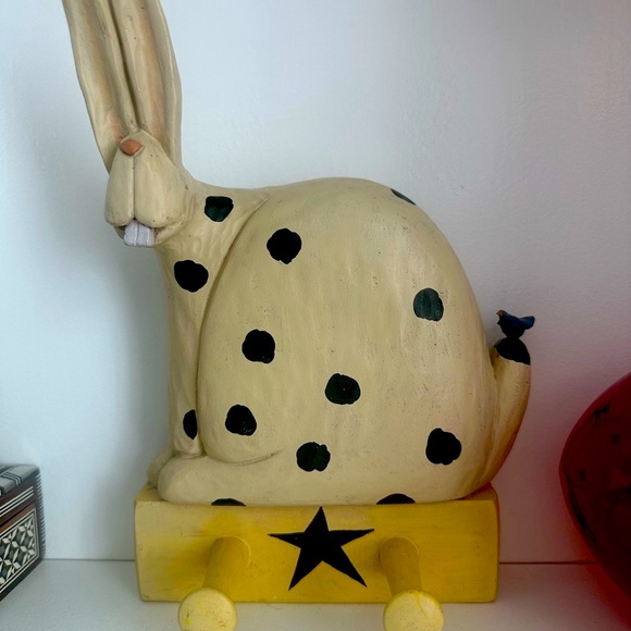 Willieraye studio think spring bunny rabbit coat hanger blue bird of happiness - Picture 8 of 8